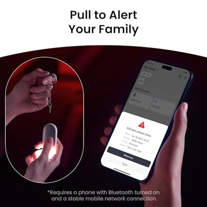 SwitchBot 130 dB Personal Safety Alarm for Women with Apple Find My APP, Extra-Loud Siren & Strobe Light, Waterproof Self Defense Keychain for Women, College Girls and Kids (White) - color: White
