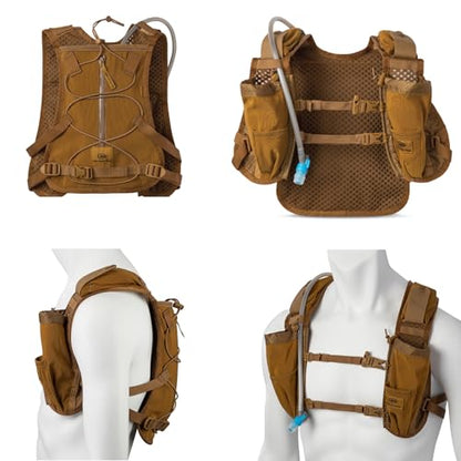 Orange Mud Endurance Pack V3.0 Running Vest – 2L Hydration Backpack for Trail Running, Hiking & Cycling – Lightweight, Breathable Mesh, Gear Pockets, Trekking Pole Loops - color: Coyote Brown