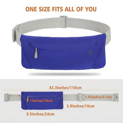 WHIPPY Slim Running Belt Fanny Pack for Women Men Elastic Runners Belt Waist Pouch Chest Bag Phone Holder Waist Pack for Running Hiking - color: 8-Dark Blue