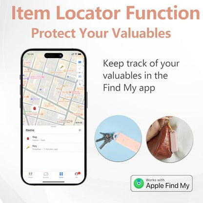 3-in-1 Personal Alarm with Apple Find My - 130dB Emergency Siren, LED Strobe Flashlight, GPS Tracker Keychain for Women, Kids, Seniors - Real-Time Location, iOS Only - color: Pink