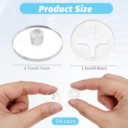 cobee Race Number Buckle Fixing System, 24 PCS Clear Running Bib Clips, Triathlon Race Bib Holder Reusable Field Events Fastener Holder for Runners, Marathon, Skating