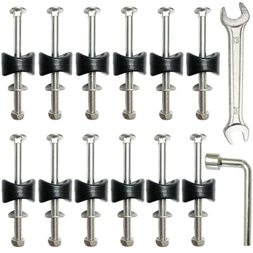 12 PCS Long Trampoline Screws 3.7 Inch, Anti-Loose Trampoline Bolts and Nuts, Trampoline Replacement Parts, with Screw Installation Tools (Screw Length: 3.7 Inch) - size: Screw Length: 3.7inch