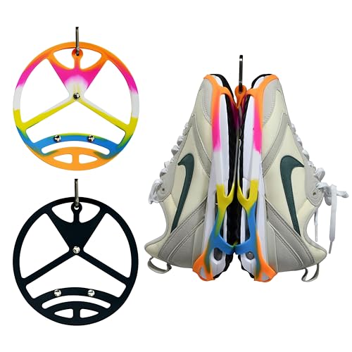 MALTERZER Shoe Clips, Shoe Holster for Backpack, Footwear Clip Cleat Bag Shoe Bags for Travel - color: Black+Colorful