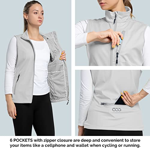 33,000ft Women's Lightweight Running Vest with 6 Pockets for Travel Golf - color: Cool Gray, size: 3X-Large