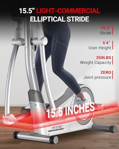 HARISON Elliptical Machine, 350 LB Capacity, 16-Level Resistance - color: Silver
