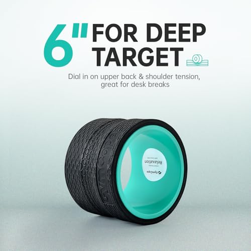 GymCope Back Roller Wheel 6 Inch Spine-Safe Groove, for Yoga Pilates Gym - color: Mint Green, size: 6"