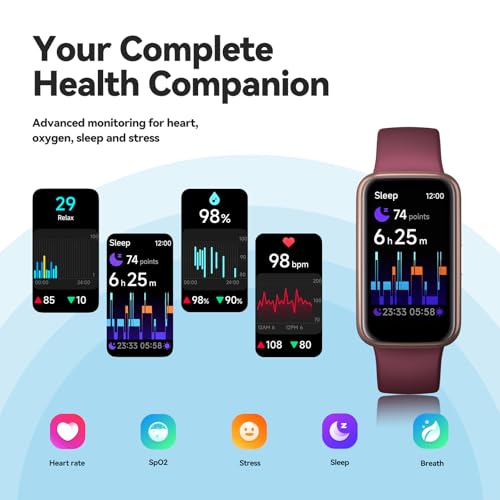 Fitness Tracker Smart Watch, 1.47" Color Screen, 100+ Sports, Purple - color: Purple