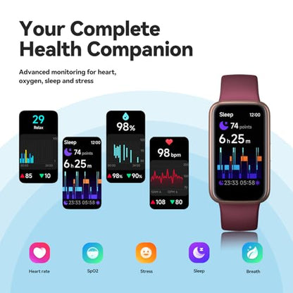 Fitness Tracker Smart Watch, 1.47" Color Screen, 100+ Sports, Purple - color: Purple