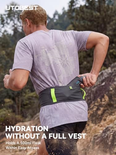 UTOBEST Running Belt for Men & Women, No Bounce Running Waist Pack, B7 Pro - color: Grey, size: L(32.2-33.8")