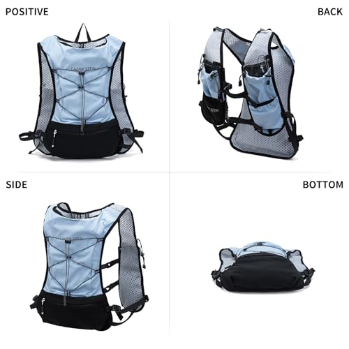 Lightweight Hydration Backpack, 1.5L Water Bag Running Vest - color: Light blue