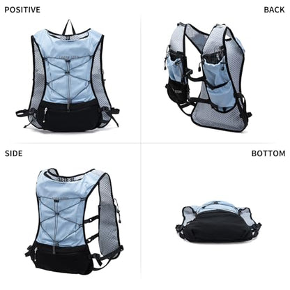 Lightweight Hydration Backpack, 1.5L Water Bag Running Vest - color: Light blue