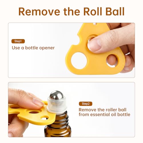 16 Pack 10ml Empty Roller Bottles,Amber Glass Roller Bottles Set