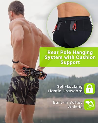 FlipBelt Men's Running Compression Shorts with Built-in Running Belt - color: Pinnacle Black Trail, size: Small