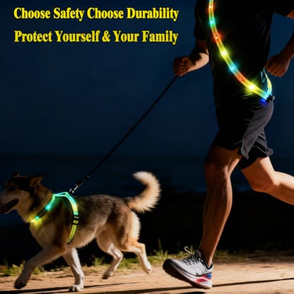 Running Lights for Runners Light Up Vest for Night Walking Neon Vest Shoulder Light Led Belt for Night Safety Wearable Led Lights Reflective Sash