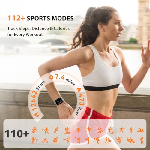 Smart Watch for Women(3 Bands), Fitness Tracker with Bluetooth Calls & AI Voice Control, 1.85’’ HD Screen, Heart Rate/SpO2 Monitor, Sleep Tracker, Compatible with Android iOS (Silver) - color: Silver