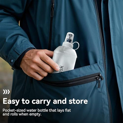 150ml Soft Flask, Soft Water Bottle for Hydration Packs, Running, Hiking, Cycling and Climbing - White - color: 150ml, white