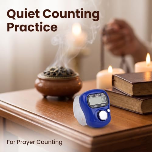 Jinshining Electronic Finger Counter Display Counter LED Digital Row Counter, Handheld Number Click Counter, Electronic Finger Counter Hand Tally Counter with Ring for Counter Counters Accessories - color: bule
