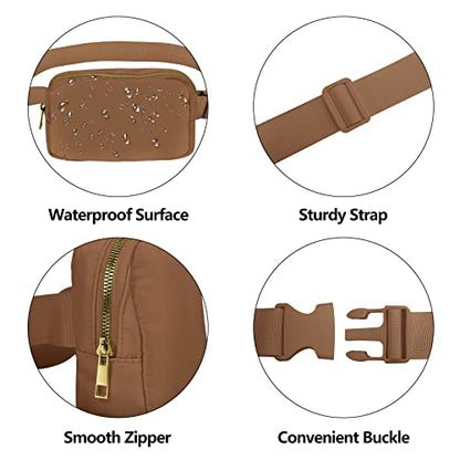 VOROLO Fanny Pack For Women And Men Crossbody Bag Belt Bag Brown - color: Brown
