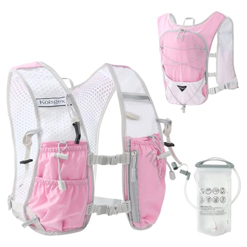 Running Hydration Vest Backpack with 1.5L Bladder for Men Women - color: pink, size: with hydration