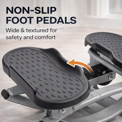 Rock Stepper Side to Side Lateral Stepper for Exercise at Home Stair Stepper with Resistance Bands Digital Monitor Low Impact Rocking Stepper for Legs Glutes and Core