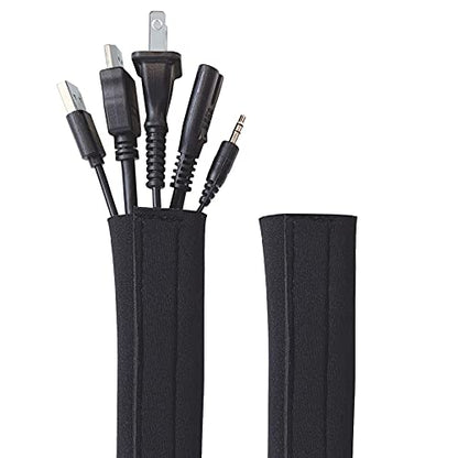 Hook and Loop Cable Sleeve by Wrap-It Storage - 48" x 4.5" (2-Pack) Black - size: 48 in (2-Pack)