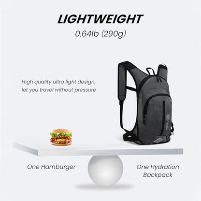 Nepest Hydration Pack Backpack with 2L Water Bladder Reflective Lightweight - color: Dark Gray