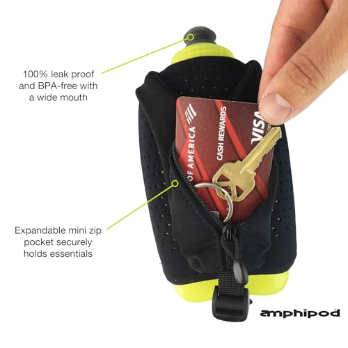 Amphipod Hydraform Ergo-Lite Handheld Water Bottle, Insulated - 16 oz - color: Black/ Clear, size: 16 Ounces