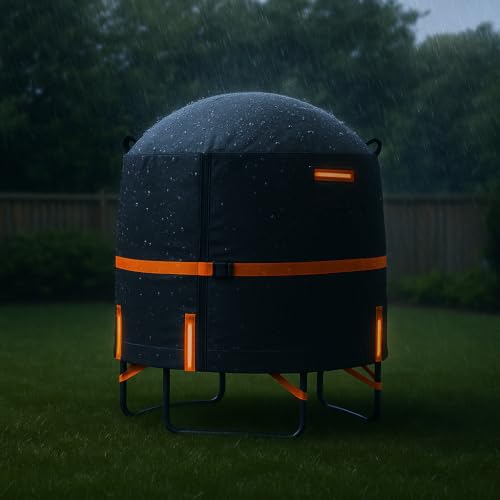 Sudiwei 55 In Kids Trampoline Cover – Heavy Duty Mini Trampoline Cover with Windproof Straps, 600D Oxford Round Trampoline Outdoor Cover with Zipper and Vents