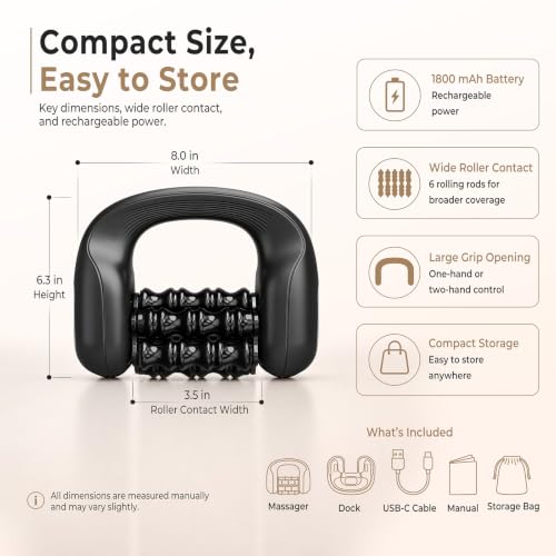 Rolling Percussion Massager with Hands-Free Dock