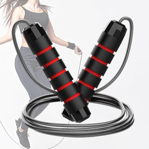 Adjustable Speed Jump Rope, Tangle-Free Skipping Rope with Ball Bearings & Comfortable EVA Handles for Fitness, Workout, Weight Loss
