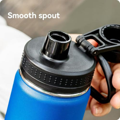 Spout Lid for Thermoflask, Takeya, Simple Modern 12-64oz Wide Mouth Bottles - color: Black 2 Pack
