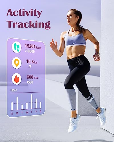 RUIMEN Smart Watches for Women, Bluetooth Calls, Fitness Tracker Purple - color: Purple
