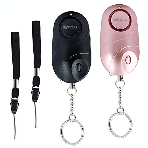 BXROIU 2 Pack Personal Safety Alarm for Women (Rose Gold + Black) - color: Rose gold + Black
