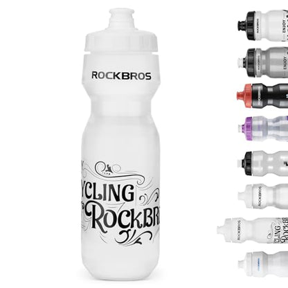 ROCKBROS Bike Water Bottle 20oz-25oz Squeeze Cycling Water Bottle BPA Free - color: 25oz White, style: 1 Pack