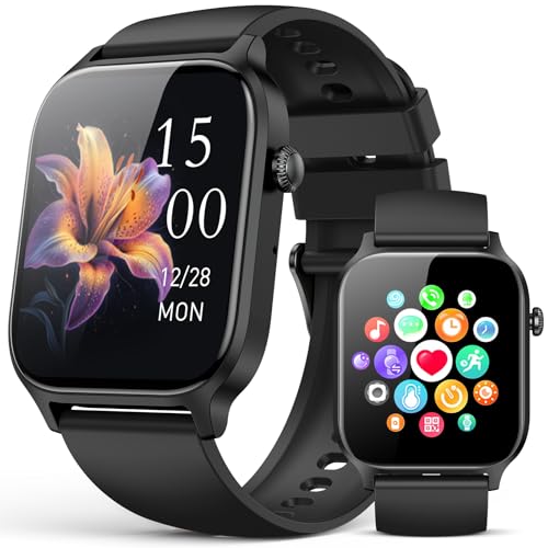 Smart Watches for Women Men, Fitness Tracker Watch with 110 Sports Modes, Step Counter/Sleep Monitor/Pedometer, IP68 Waterproof, Bluetooth Call & Music Control Smartwatch for iPhone/Android,Black - color: Jet Black