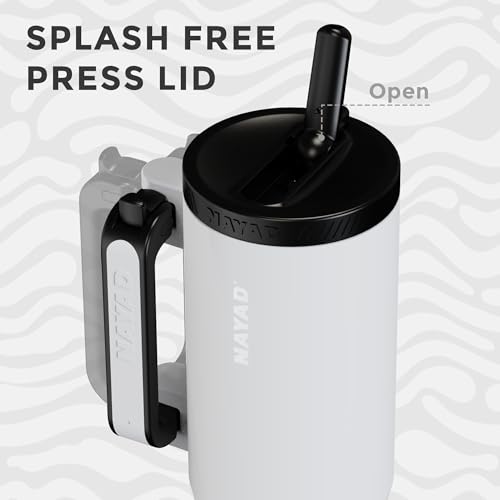 23oz Insulated Tumbler with Foldable Handle & 10oz Snack/Pill Container - color: white