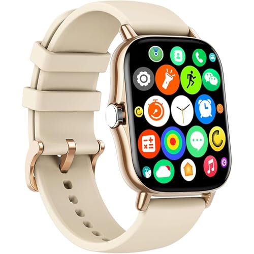 Smart Watch, 1.81" Upgraded Full Touchscreen Smart Watch for Android iPhones with Bluetooth Call, Sleep Tracker, Multiple Sports Fitness Tracker with Smart Watches for Women Men (Gold) - color: 1.81“ Gold