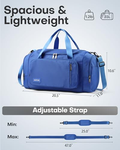HOTOR Gym Bag, Duffle Bag with Shoe Compartment, Blue 20.5x11x10.6 Inch - color: Blue, size: 20.5" x 11.0" x 10.6"