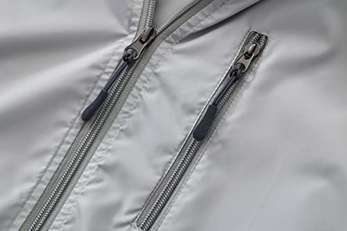 Men's Lightweight Waterproof Jacket Packable Windbreaker - color: Light Grey, size: 3X-Large