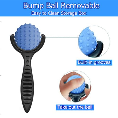 Massage Roller Ball Set Cold & Heat Therapy Tissue Relief Muscle Recovery - color: Blue Set