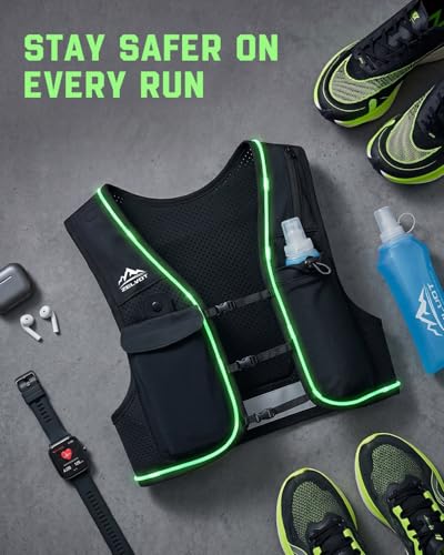Zelvot Running Vest for Women Men, Touchscreen Phone Pocket - color: Reflective Black, size: Medium-Large