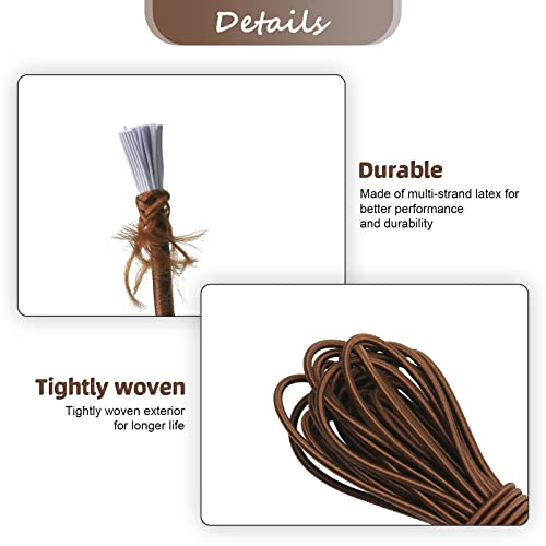 1/8" Bungee Shock Cords,32 Feet Elastic Nylon Cords Kayak Stretch String Rope for Bikes,Tie Downs,Boating,Camping,Cars,Fitness and Outdoor Enthusiasts (1/8 inch x 32 Ft, Brown) - size: 1/8 inch x 32 Ft, Brown