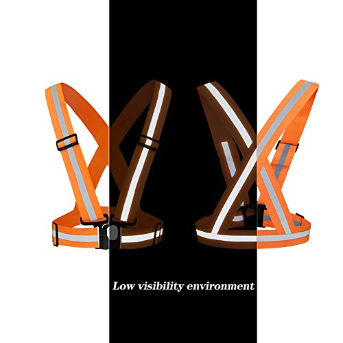 5 Pack Mount Marter Reflective Vest, 360° High Visibility for Running - color: Orange
