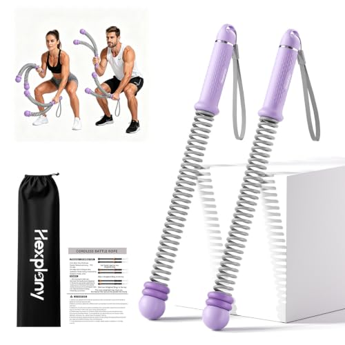 Ropeless Battle Ropes with Adjustable Weight Unisex for Home Gym - color: Purple
