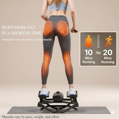 2026 New Rock Stepper Side to Side with Digital Display-Low Impact Rocking Stepper for Core & Glutes, Whisper Quiet for Home & Office Workout, Equipped with Resistance Bands and Floor Mats (330lbs)