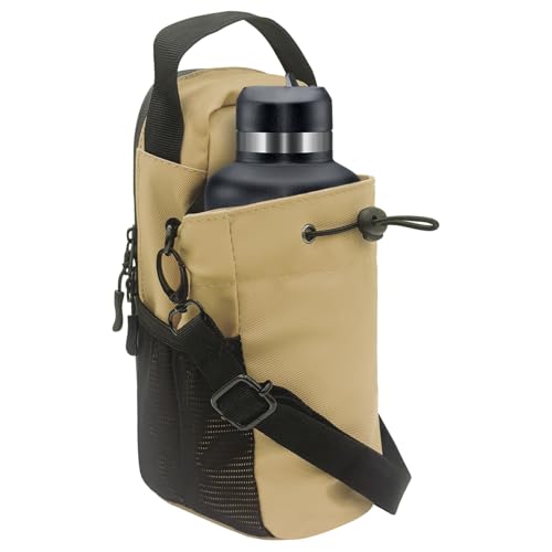 Magnetic Gym Bag for Men & Women Magnetic Water Bottle Holder Small Gym Accessories Crossbody Bag for Fitness Lovers - color: Khaki
