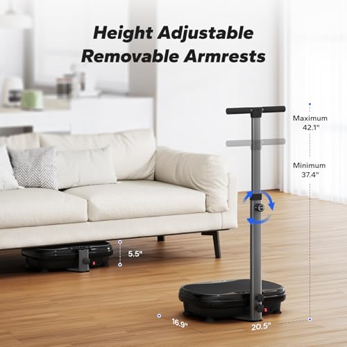 MERACH Vibration Plate Exercise Machine with Handle, 330 lbs Capacity - color: Black