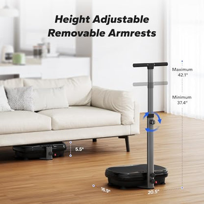 MERACH Vibration Plate Exercise Machine with Handle, 330 lbs Capacity - color: Black