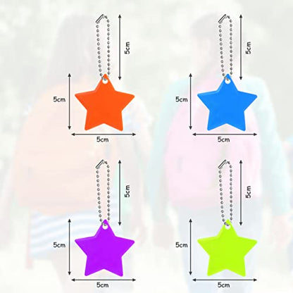 OSDUE Reflector Pendant, 16pcs Waterproof Child Safety Reflector Pendant for School Bag, Wheelchair, Bicycle and Running - color: A - Star