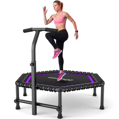 ANCHEER 50'' Trampoline-Fitness Rebounder for Adults-Indoor/Home - color: Purple